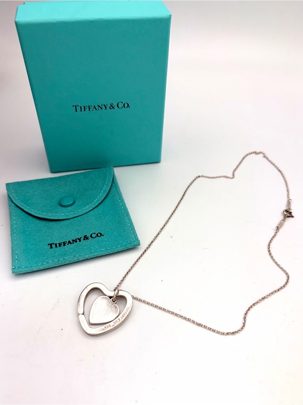 Tiffany & Co. Large Double Heart Pendant Necklace - Signed Elsa Peretti